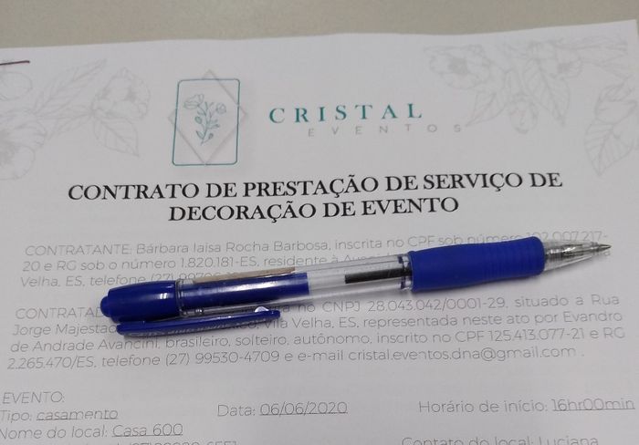 Mais dois contratos: Decoração e Buquê! ... #vemcá rsrs 2