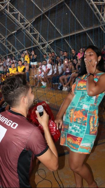 Qual foi sua reação ao ser pedida em casamento? 1
