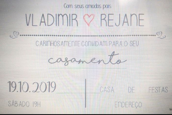 Convite feito em casa - 1