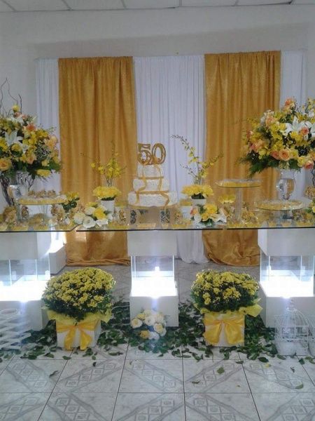 Decoração  branco e dourado - 5