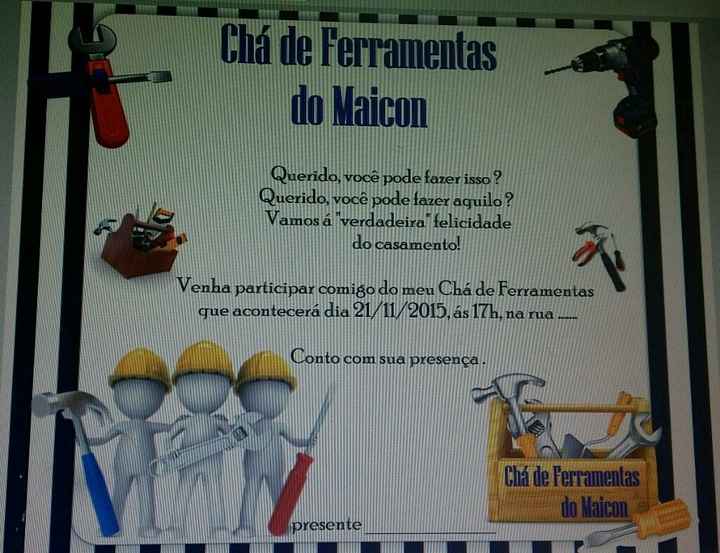 Convite chá de ferramentas! - 1