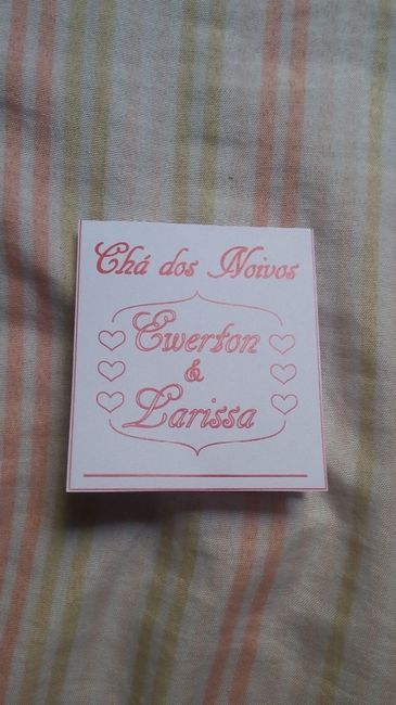 Convite do Chá dos Noivos.