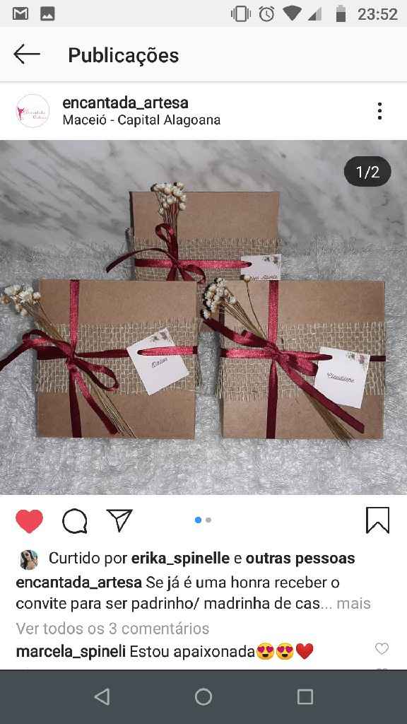 Caixa convite para padrinhos - 1