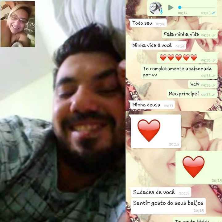 Apaixonados, matavamos a saudade assim por chamada de video, olha o nivel da intimidade já! kkk