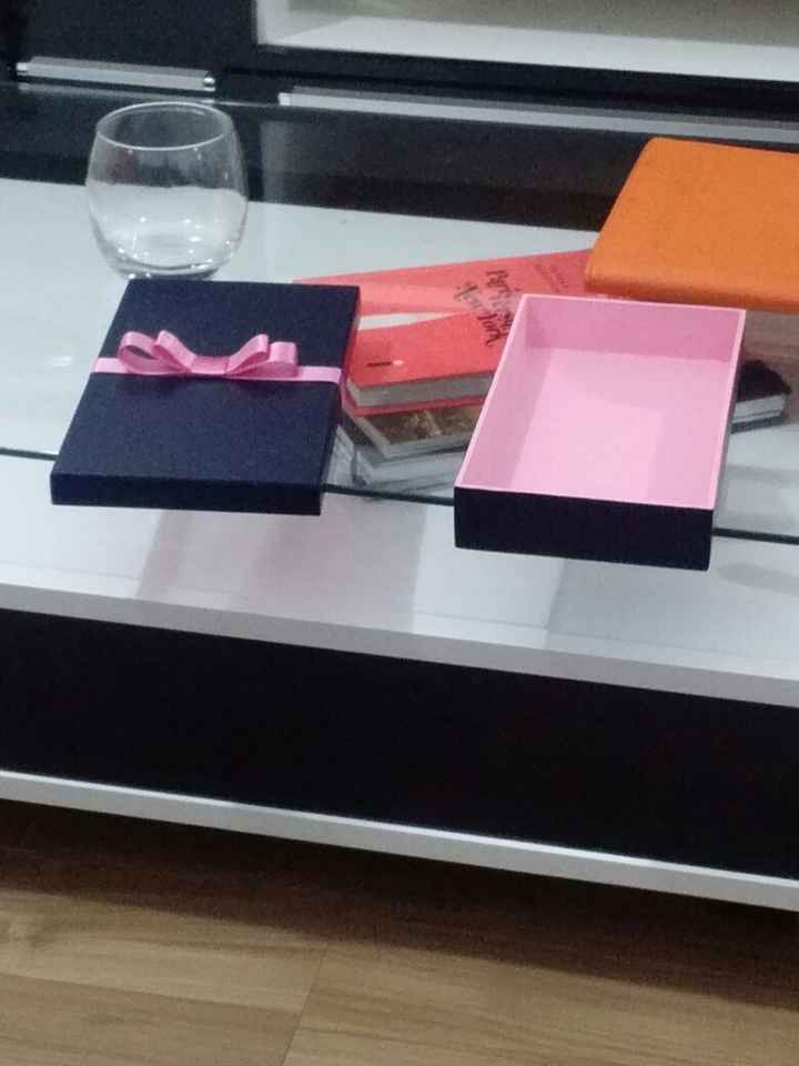 Caixa teste azul com rosa