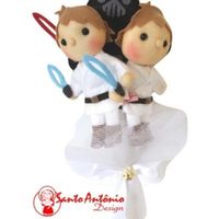 Topo de bolo e buquê santo antônio geek - 2