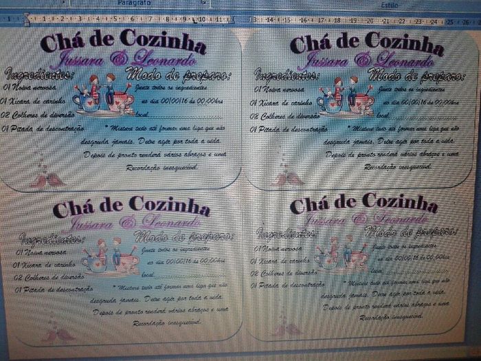 Convite chá de cozinha diy - 2