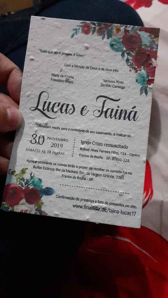 Convite de papel semente . - 1