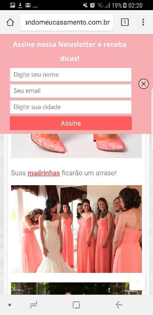 Casamento a noite, cor coral - 1