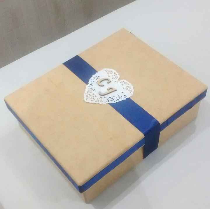 Personalizando a caixa dos padrinhos e pais...
