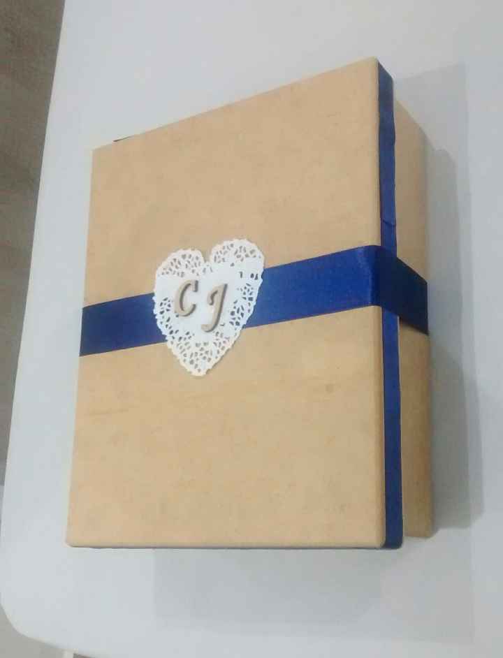 Personalizando a caixa dos padrinhos e pais...
