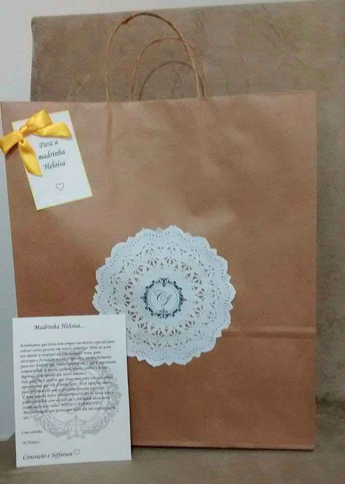 Sacola finalizada e cartão que irá dentro...