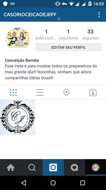 Página do meu casamento no Instagram...