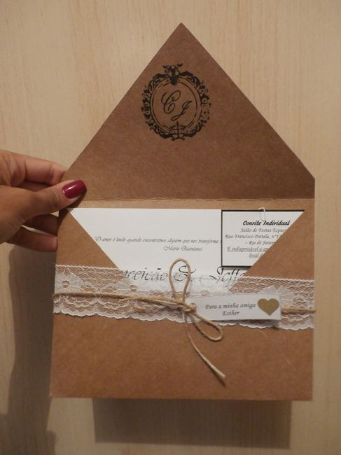 3ªEtapa de montagem do meu convite de casamento.