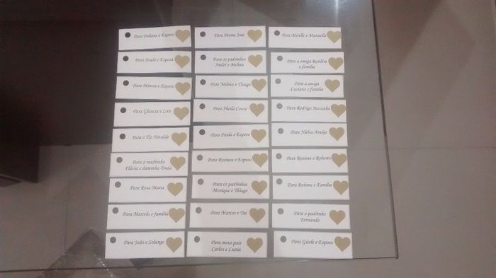 Tags para o meu convite de casamento.