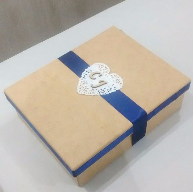 Personalizando a caixa dos padrinhos e pais...