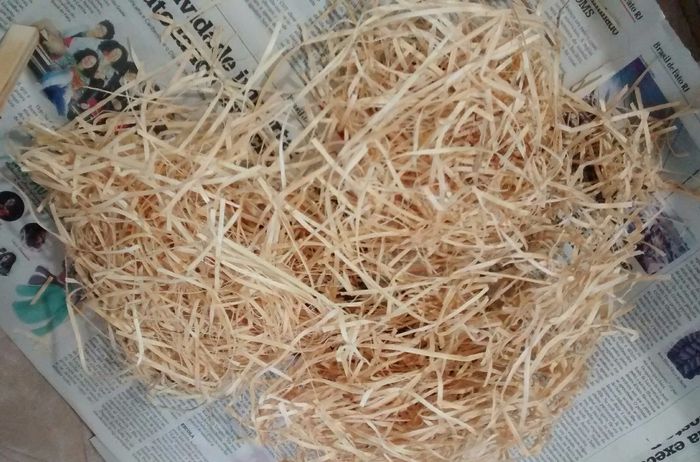 Palha separada.