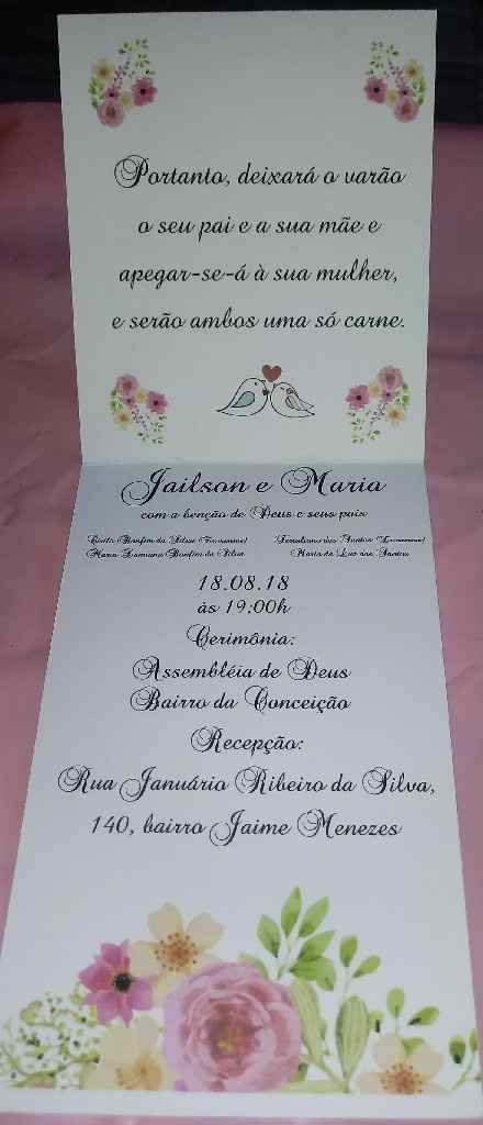 Meus convites ficaram prontos. - 2