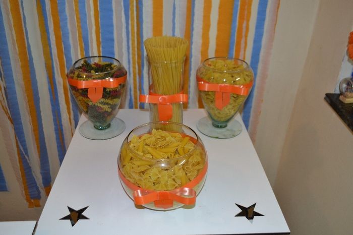 CHÁ DE COZINHA LARANJA E AZUL