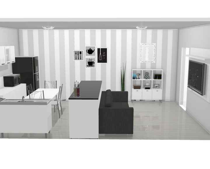 Sala de estar e cozinha 