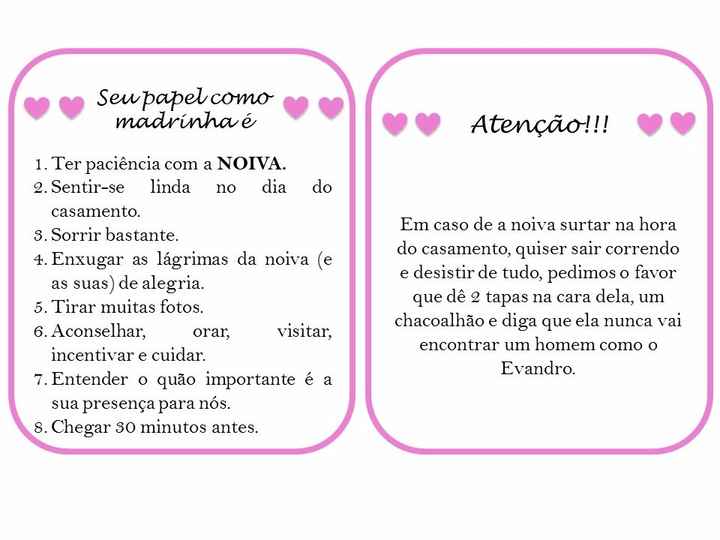 Papel como madrinha