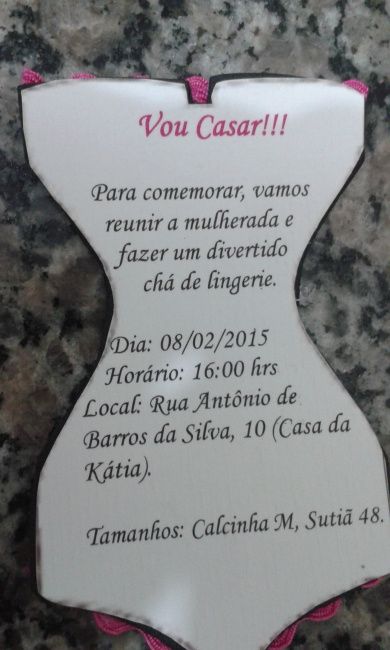 Meu convite chá de lingerie - 3