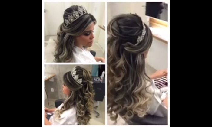 Dicas penteado cabelo semi preso e solto com veu - 2