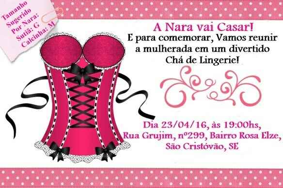 É hoje meu chÁ de lingerie - 1