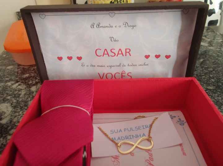 Caixa convite padrinhos