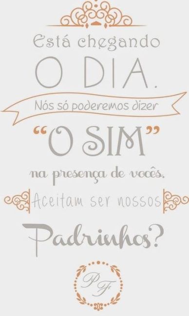 Dizeres convite padrinhos