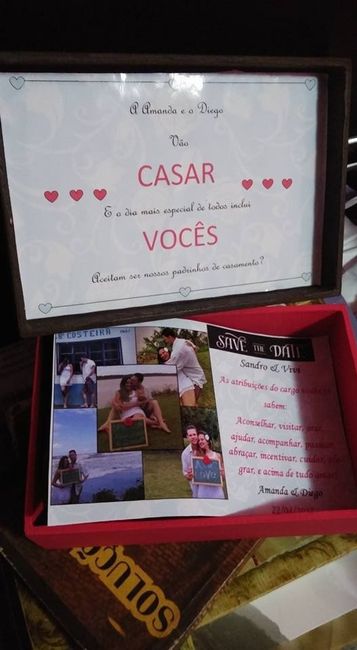 Entrega caixa convite Padrinhos Sandro e Vivi