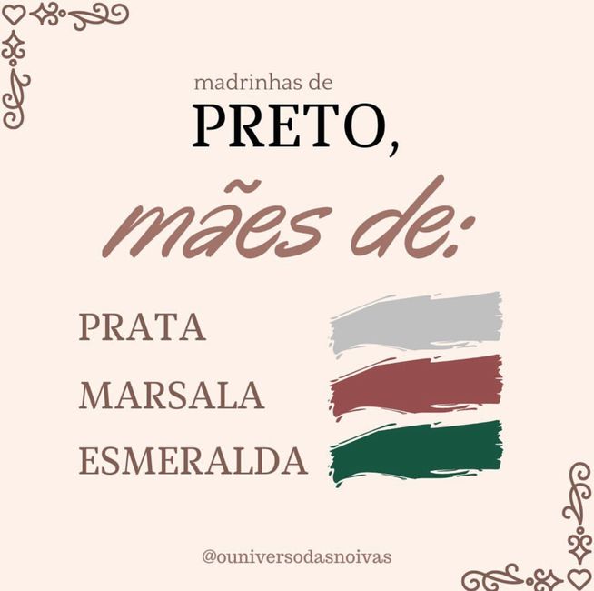 Dicas de cores para mães segundo a cor do vestido das madrinhas 👏🏻 7