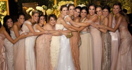 Madrinhas com tons pastel