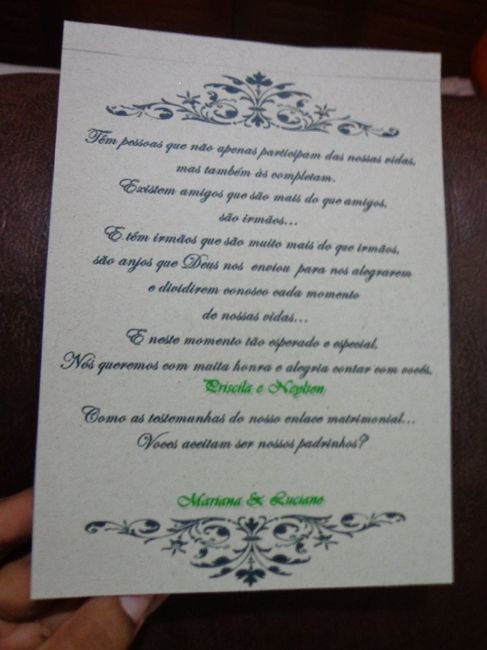 Convite padrinhos.
