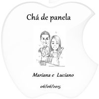 Tag de uma das lembranças que foi em forma de maçã