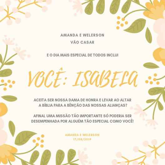 Fiz os convites da daminha, dama de honra, pajem e porta alianças!!! Vem ver! - 2