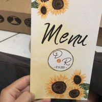 Menu com as instruções do casamento