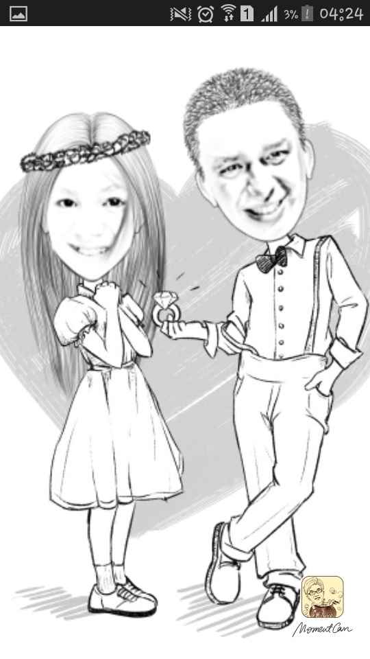 Caricatura convite noivado - 2