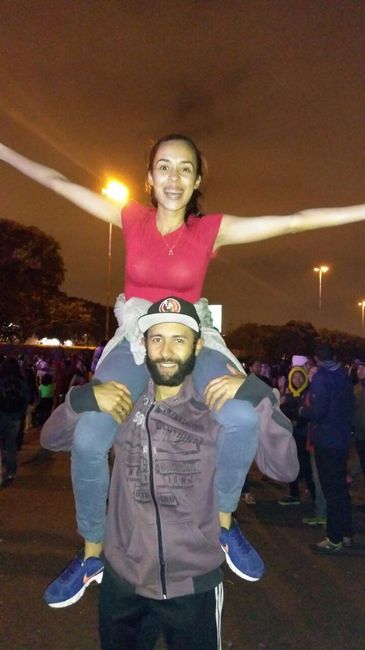na marcha com meu irmao