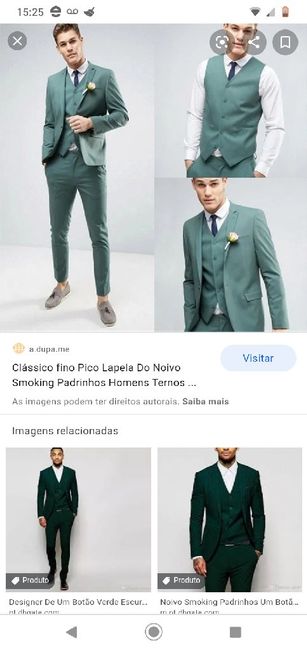 Qual será a cor do traje do noivo? 1