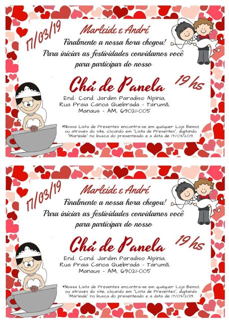 Convites Chá de Panela