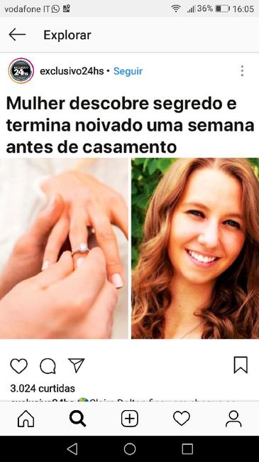 Terminar um noivado com uma semana antes do casamento é ter amor próprio e coragem! Parabéns pra essa noiva! 1