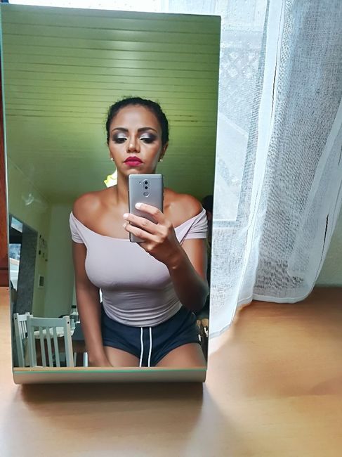 Primeira prova da minha maquiagem. Porém fiquei triste depois que fiz! o que vocês acham l? - 2