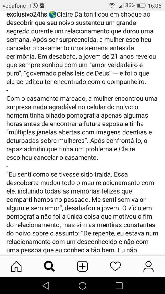 Terminar um noivado com uma semana antes do casamento é ter amor próprio e coragem! Parabéns pra ess