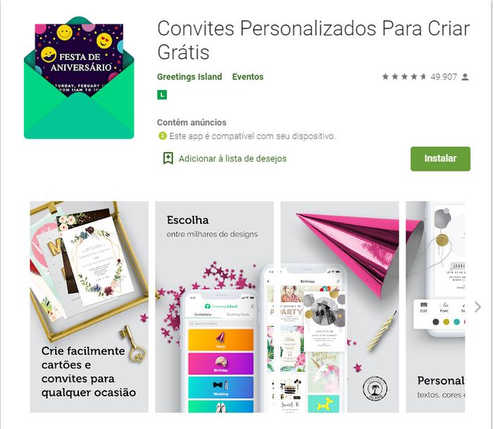 Site para customização de convites. Dica! 6