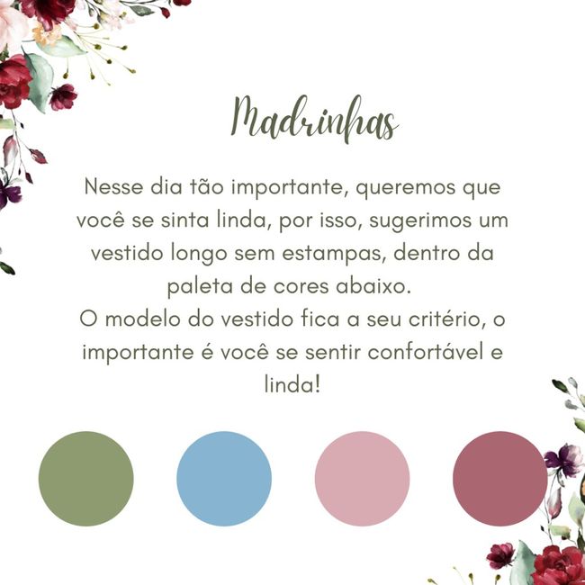 Cor das madrinhas - 1