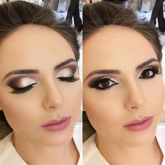 Destaque nos olhos e boca rosada