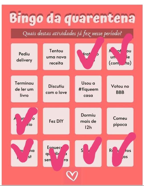 Bingo da quarentena: quem se atreve? #NoivasEmCasa 18
