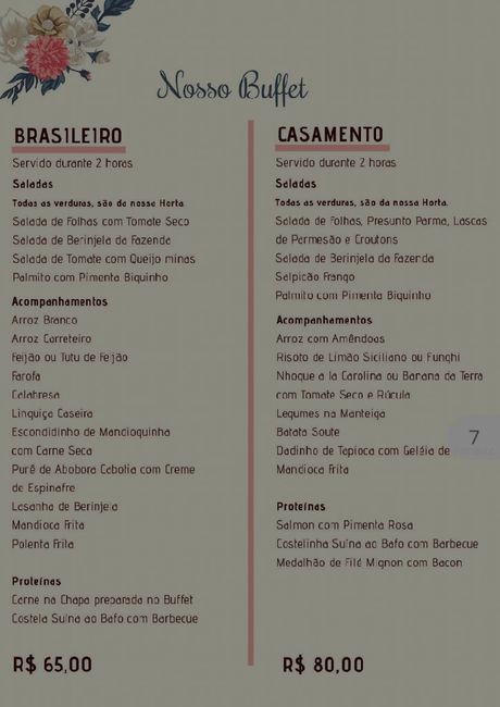 Qual cardápio escolher? Casamento por adesão. 2