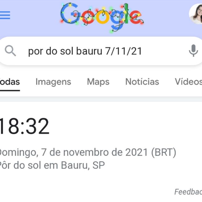 Horário por do sol 1